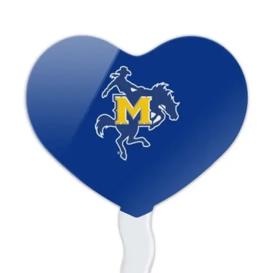 McNeese State University Primary Logo Heart Love Cupcake Picks Toppers Decoration Set of 6 image {1}