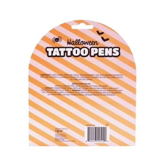 NPW 4pk Halloween Tattoo Pens Black image {1}