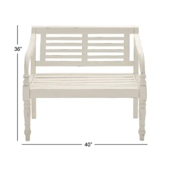 Farmhouse Mahogany Bench White - Olivia & May image {12}