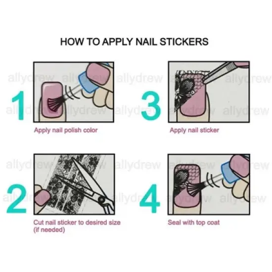 Wrapables 12 Sheets Black Cats Nail Stickers Set image {3}