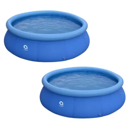 JLeisure Avenli 17808 12 Foot x 30 Inch 2 to 3 Person Capacity Prompt Set Above Ground Kids Inflatable Outdoor Backyard Kiddie Swimming Pool, 2 Pack image {6}