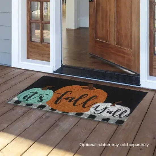 Briarwood Lane It's Fall Y'all Natural Fiber Coir Doormat Pumpkin image {1}