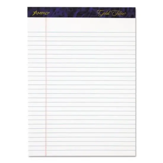 Ampad Gold Fibre Writing Pads, Wide/Legal Rule, 50 White 8.5 x 11.75 Sheets, 4/Pack image {7}