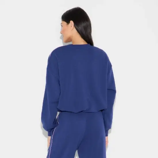 Women's Hello Kitty & Friends Bubble Hem Graphic Sweatshirt - Navy Blue image {2}