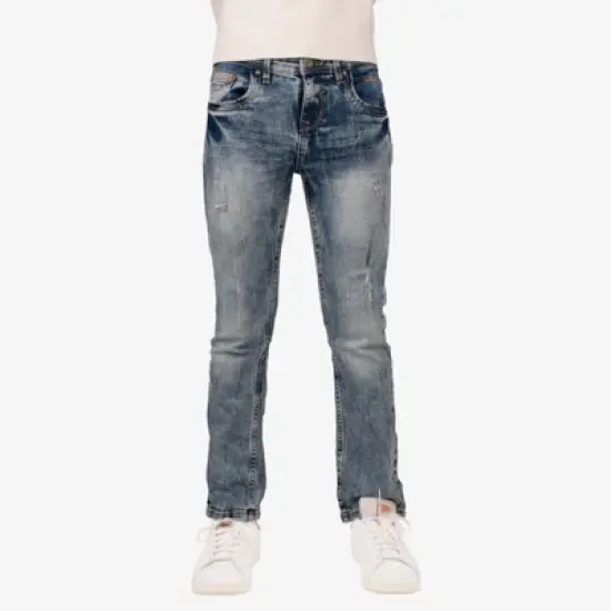 X RAY Boy's Ripped and Repaired Stretch Jeans image {5}