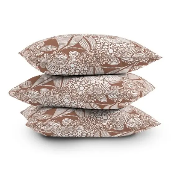 16"x16" Deny Designs Valentina Ramos Rachel Mocha Square Outdoor Throw Pillow White image {3}