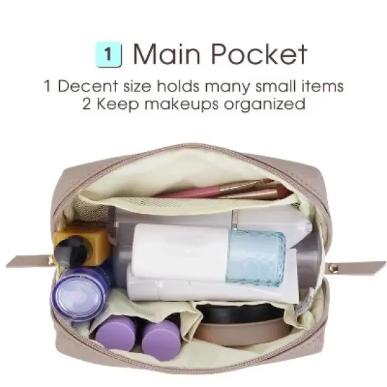 Narwey PU Leather Small Makeup Bag for Purse Mini Cosmetic Bag Cute Make up Bags image {2}