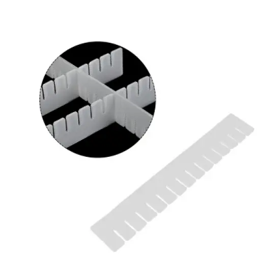 Unique Bargains DIY Grid Divider Household Necessities Organizer Plastic Drawer storage board 17" x 2.5" White 6 Pcs image {2}