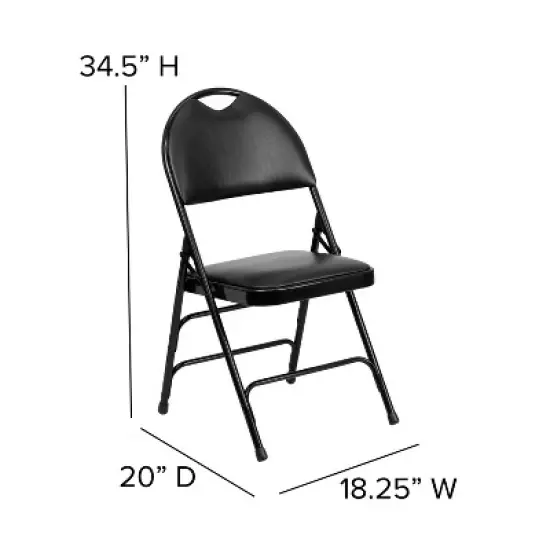 Emma and Oliver 2 Pack Home & Office Easy-Carry Party Events Padded Folding Chair image {4}
