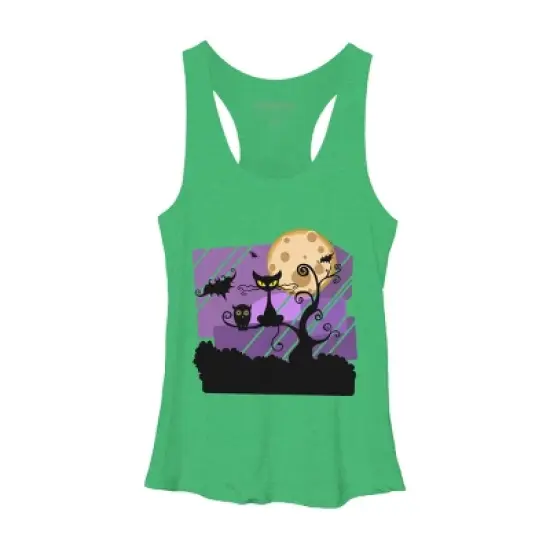 Women's Design By Humans Night Halloween moon By ChadiElHanchi Racerback Tank Top image {6}