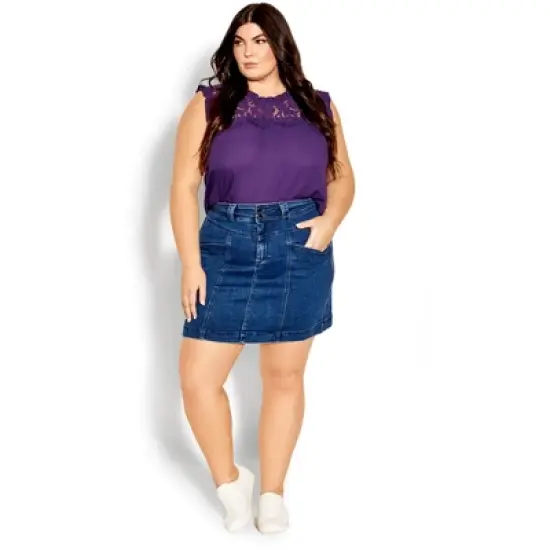 Women's Plus Size Lace Angel Top - petunia | CITY CHIC image {4}