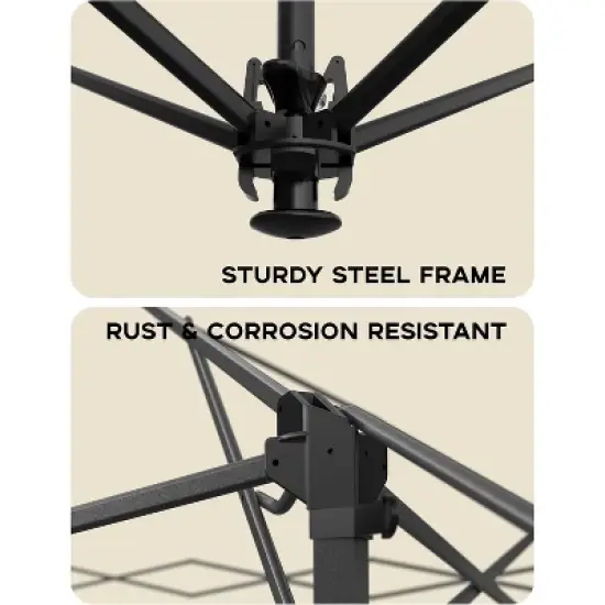 13x13 Pop Up Gazebo Outdoor Canopy Shelter with 4 Stanbags, 8 Stakes Instant Gazebo Tent for Lawn, Garden, Dark Grgy+Light Grey image {2}