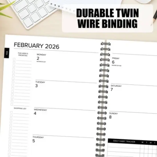 Willow Creek Press 6.5"x8.5" 2026 Basic Black Weekly/Monthly Softcover Planner image {4}