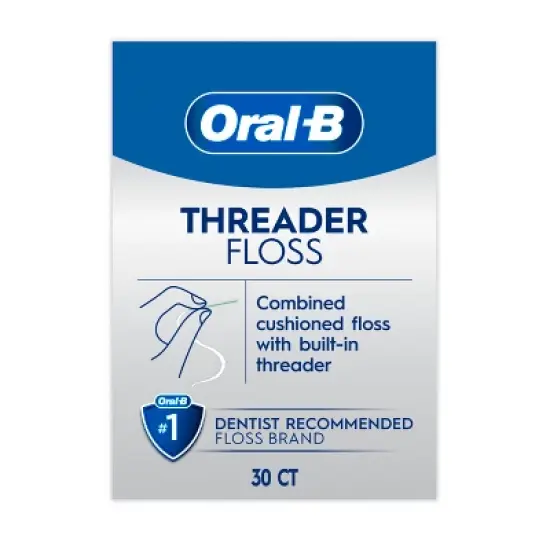 Oral-B Threader Dental Floss for Bridges, Braces and Implants - 30 Threaders image {8}
