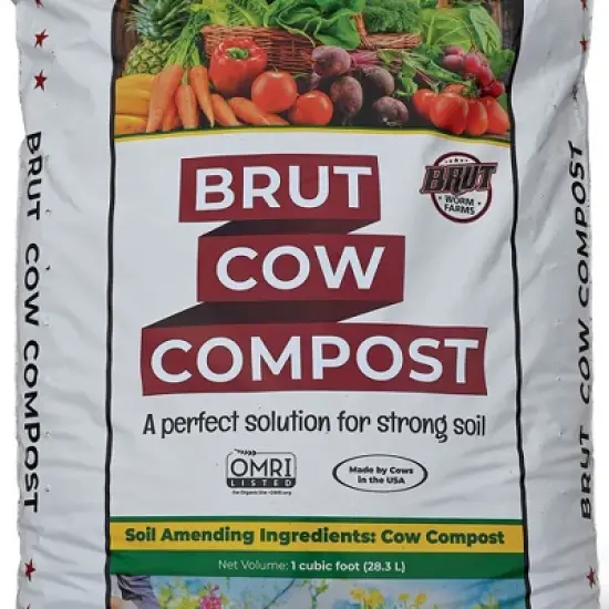 Brut Organic Pure Effective Nutrient Rich Garden Enhancer Cow Compost for Increased Plant Health and Biodiversity, 1 Cubic Foot Bag image {5}