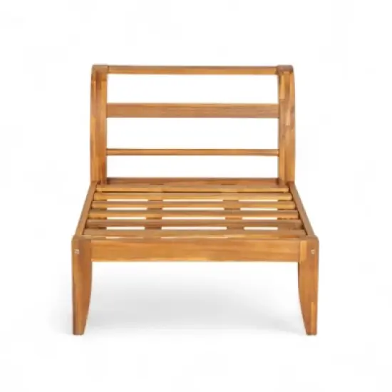 6-Piece Modular Patio Sofa Set with Cushions, Ottoman & Coffee Table, Outdoor Sectional Conversation Set for Garden or Backyard-The Pop Home image {6}