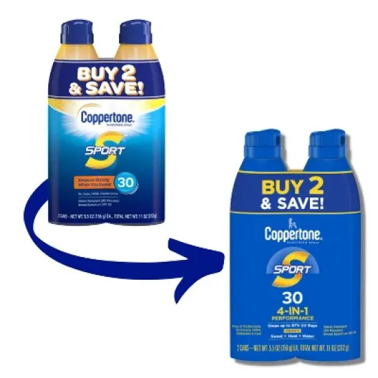 Coppertone Sport Sunscreen Spray - SPF 30 - Twin Pack 11oz image {1}
