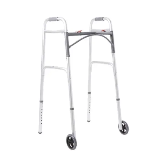 McKesson Walker with Wheels, Folding Rolling Walker, 350 lbs Capacity, 1 Count image {3}