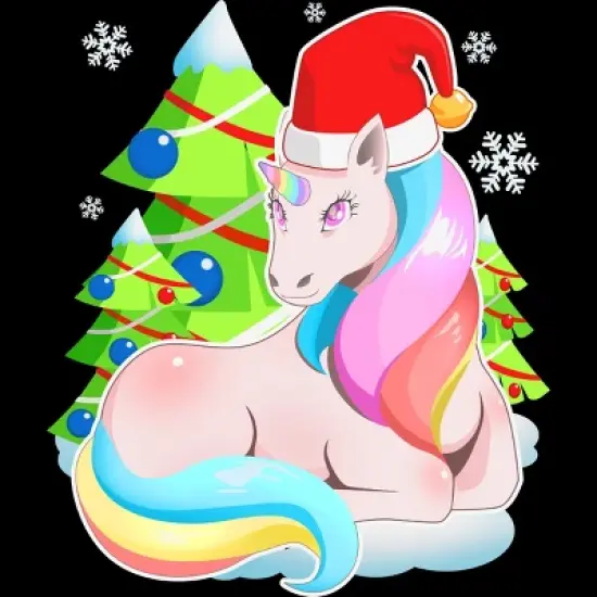 Men's Design By Humans Santa Magical Fantasy Unicorn Christmas T Shirt By thebeardstudio Tank Top image {1}