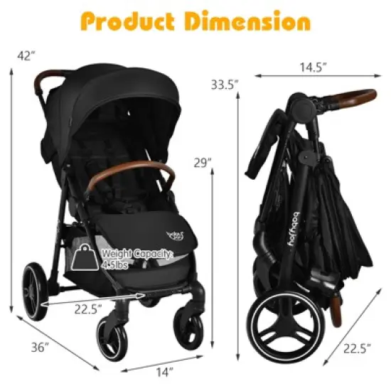 Infans High Landscape Baby Stroller Pushchair w/ Expandable & Footmuff Canopy image {6}