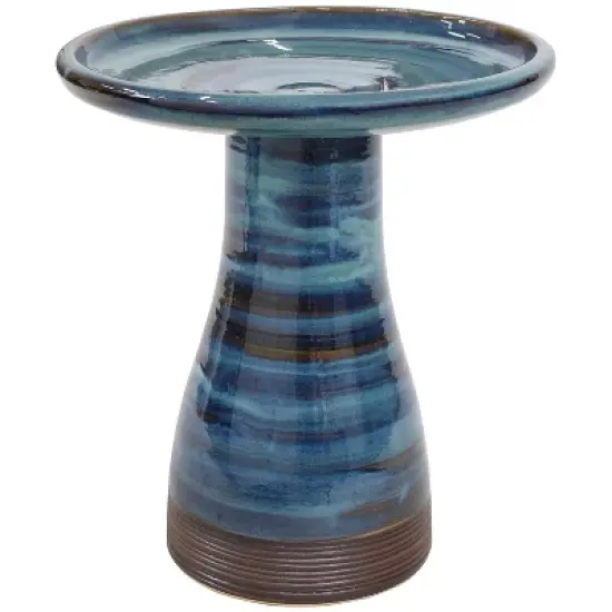 Sunnydaze Outdoor Weather-Resistant Garden Patio High-Fired Smooth Ceramic Hand-Painted Duo Tone Bird Bath image {10}