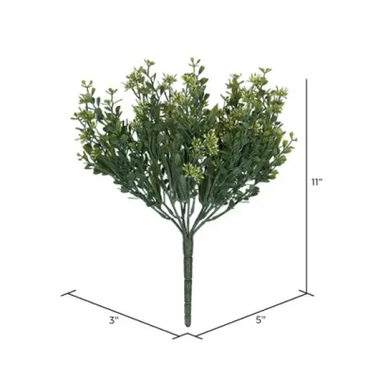 Vickerman 22" Artificial UV Coated Bush with Mini Purple Flowers and Boxwood Greenery. image {5}