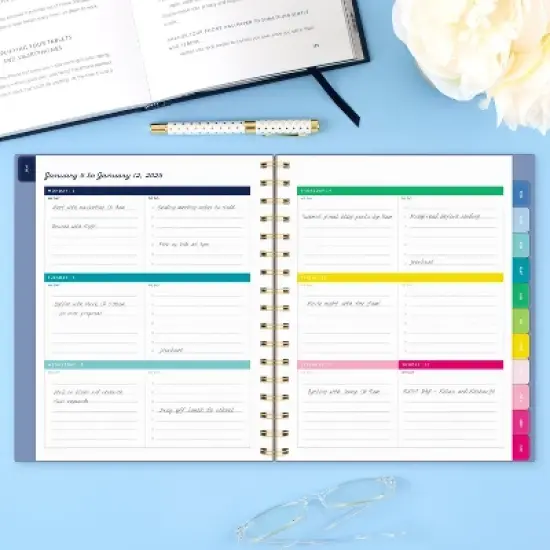 Emily Ley for At-A-Glance 2025 Weekly/Monthly Planner 9"x7.813" French Blue: Simplified Planner, Adult, Non-Toxic, Tabs image {3}