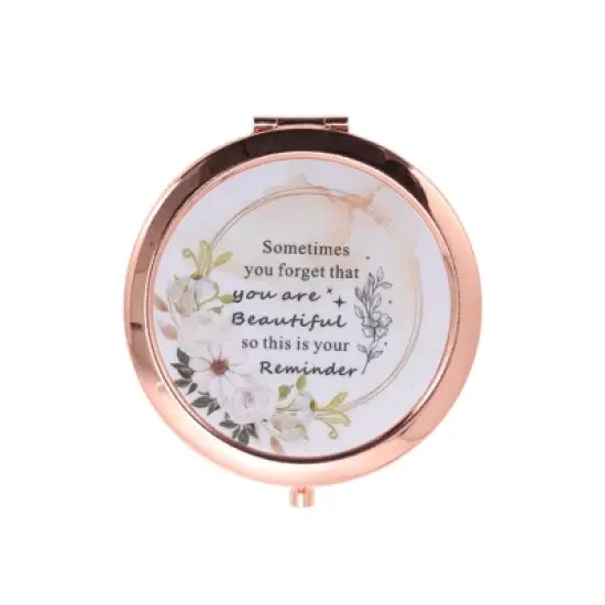 Unique Bargains Durable Makeup Mirror Rose Gold Tone 1 Pc image {5}