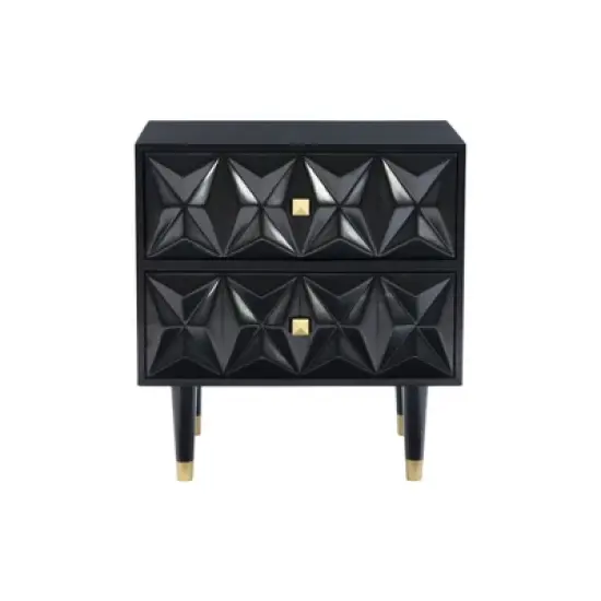 2 Drawer Geo Textured Nightstand - Linon image {1}