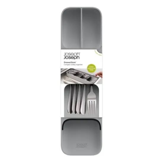 Joseph Joseph DrawerStore Compact Cutlery Organizer- Gray: In-Drawer Flatware Storage with Multiple Compartments image {6}