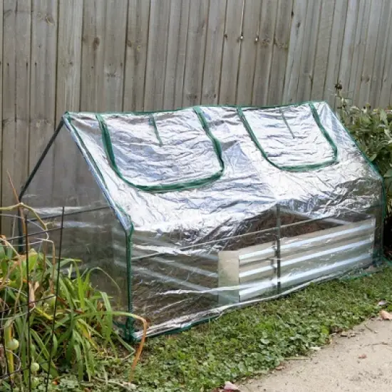 Sunnydaze Outdoor Portable Plant Shelter Mini Greenhouse with Double Zipper Doors and Cover - Clear image {9}