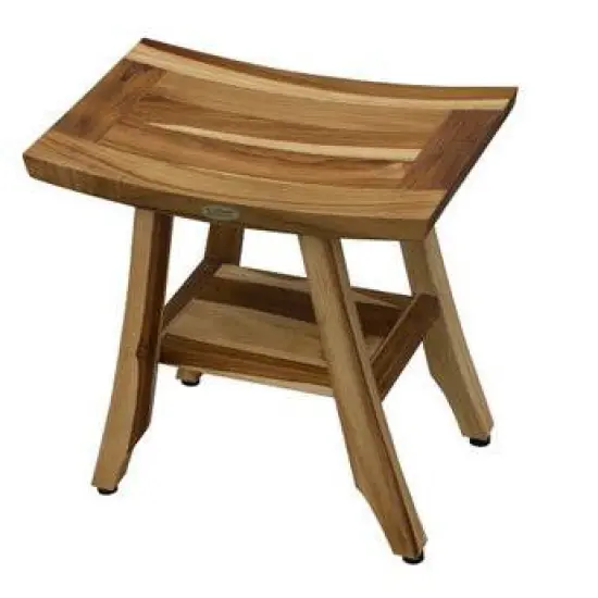 EcoDecors&reg; Satori&reg; 18" Teak Wood Shower Bench with Shelf in EarthyTeak Finish - Target Plus Natural 18"L x 12"D x 18"H image {11}