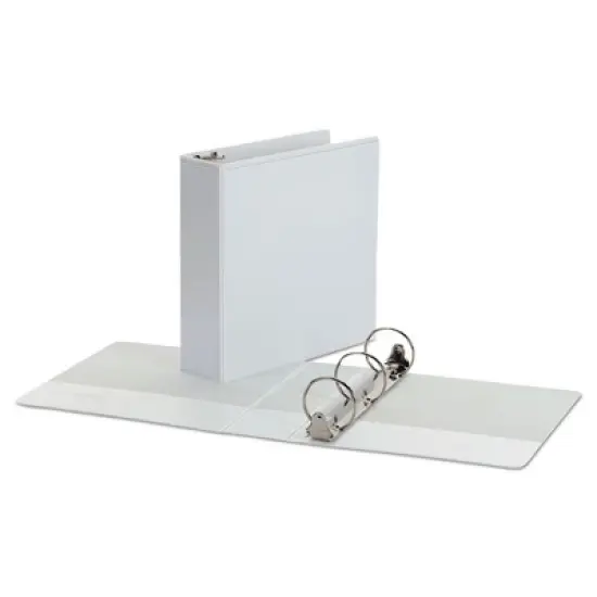 Universal Economy Round Ring View Binder, 3 Rings, 3" Capacity, 11 x 8.5, White image {1}