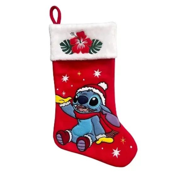 Stitch in Snowflakes Hat Applique Christmas Stocking image {1}
