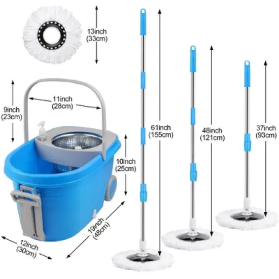 Spin Mop Bucket Set with Wheels image {1}