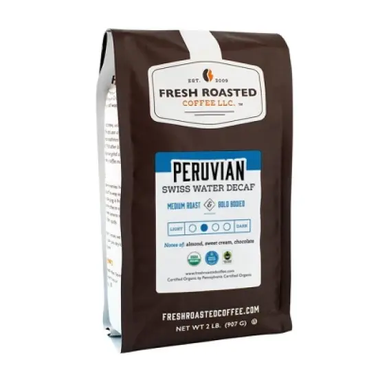 Fresh Roasted Coffee, Organic Peruvian Decaf, Whole Bean image {4}