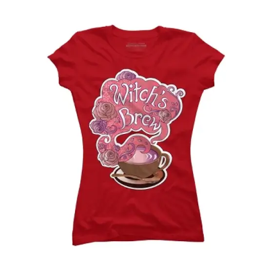 Junior's Design By Humans Witch's Brew Cup of Coffee Pretty Halloween Concoction Shirt By TronicTees T-Shirt image {7}