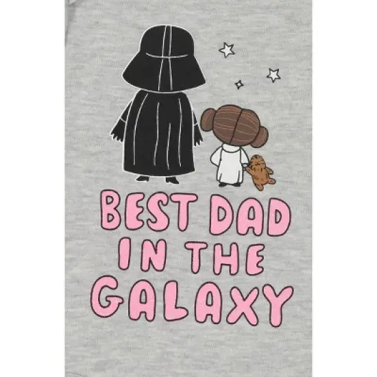 Star Wars Darth Vader Princess Leia Graphic T-Shirt Gray  image {1}