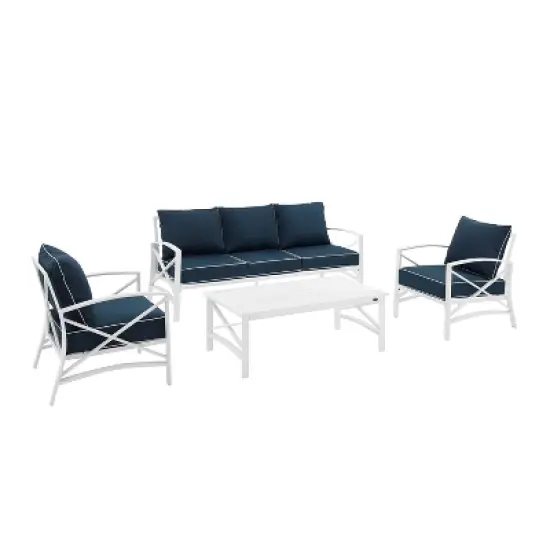 Kaplan 4pc Outdoor Sofa Set - Navy - Crosley image {5}
