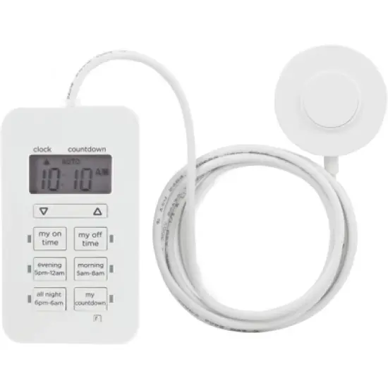 myTouchSmart Digital Dimmable Timer Polarized 2-Outlets Presets On/Off Tether White image {2}