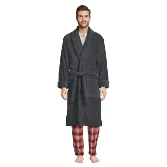 Lands' End Men's Calf Length Turkish Terry Robe image {11}