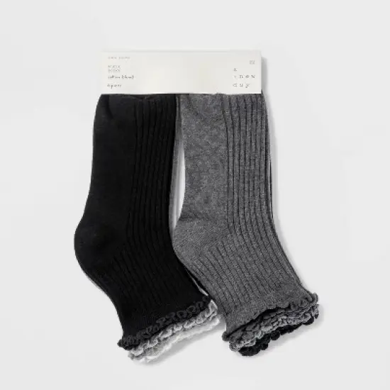 Women's Lettuce Edge 6pk Ankle Socks - A New Day&trade; 4-10 image {1}