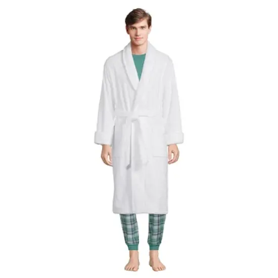 Lands' End Men's Calf Length Turkish Terry Robe image {5}