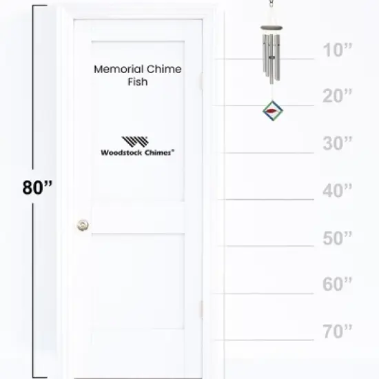 Woodstock Chimes Memorial Wind Chime Fish Symbol 23" image {3}