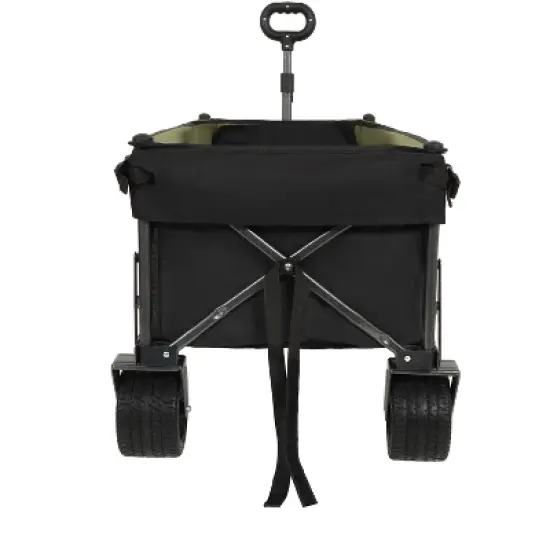 Collapsible Folding Wagon 300L,49" Extra Long Collapsible Wagon with Tailgate, All-Terrain 7"x 4" Big Wheels, 400LBS Foldable Foldable Beach Wagon image {9}