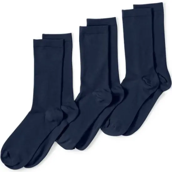 Lands' End Women's 3-Pack Seamless Toe Solid Crew Socks image {4}