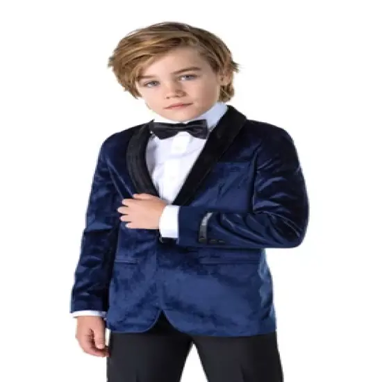 OppoSuits Deluxe Boys Blazer - Dinner Jacket - Deep Navy Blue image {5}