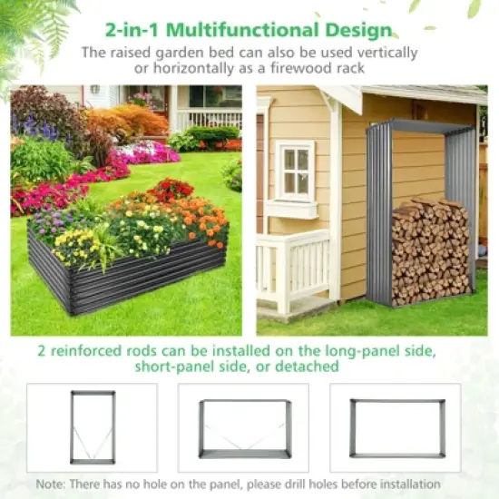 Tangkula Galvanized Metal Raised Garden Bed 71"&nbsp;x&nbsp;20.5"&nbsp;x&nbsp;43.5" Large Outdoor Raised Planter Box for Vegetable Flower Fruit Herb Garden image {9}