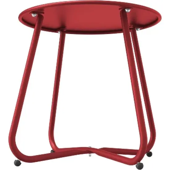 Senpuki Versatile Indoor & Outdoor End Table - 18" Round Side Table , UV & Rust Resistant Finish image {7}