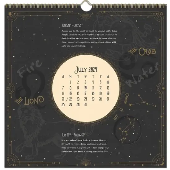 Lang 2024 Wall Calendar 12"x12" Die-Cut Zodiac image {1}